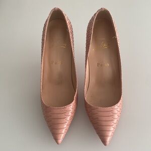 Christian Louboutin python embossed pointed pump